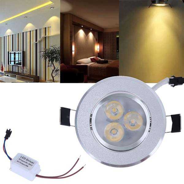 3W LED-downlight med takbelysning
