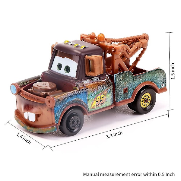 Cars 2 Mater Leksaksbil Diecast Filmkaraktär Fordon Modell Leksaker Roliga presenter till barn Pojkar Flickor