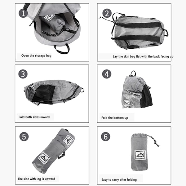 15L Udendørs Rygsæk Foldbar Camping Rejsetaske Skoletaske Rose red