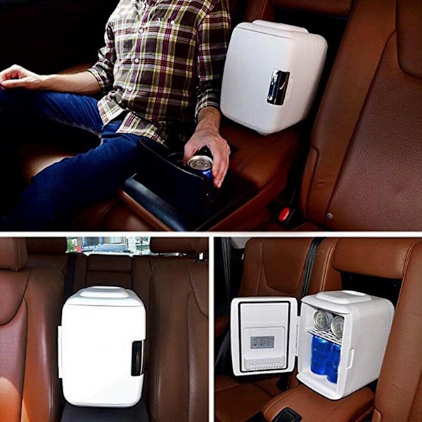 4L Mini Matkaviilennin Autoon Jääkaappi Kannettava Pakastin Lämmitin Jäähdytin Leirintä White