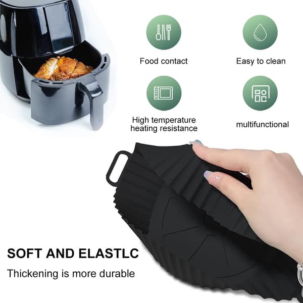 2 stk Silikoneforme til Airfryer, Airfryer-tilbehør, Genanvendelige i stedet for Bagepapir (Kapacitet op til 8 liter)-FA-
