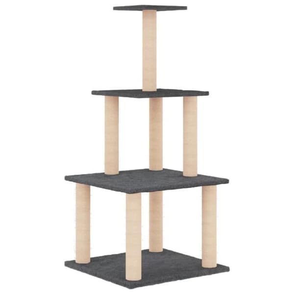 Kattetræ med kradsestolper i mørkegrå sisal 111 cm111-FA-