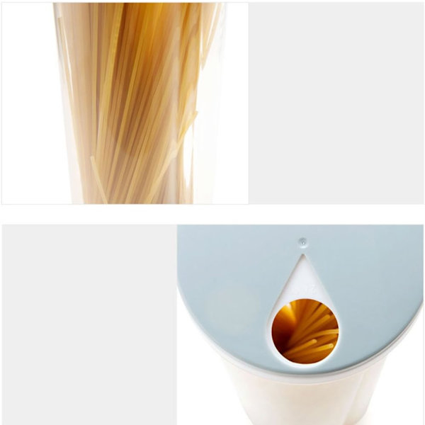 Matlagringsplastbeholder for pasta, korn, frokostblandinger, havre, nøtter