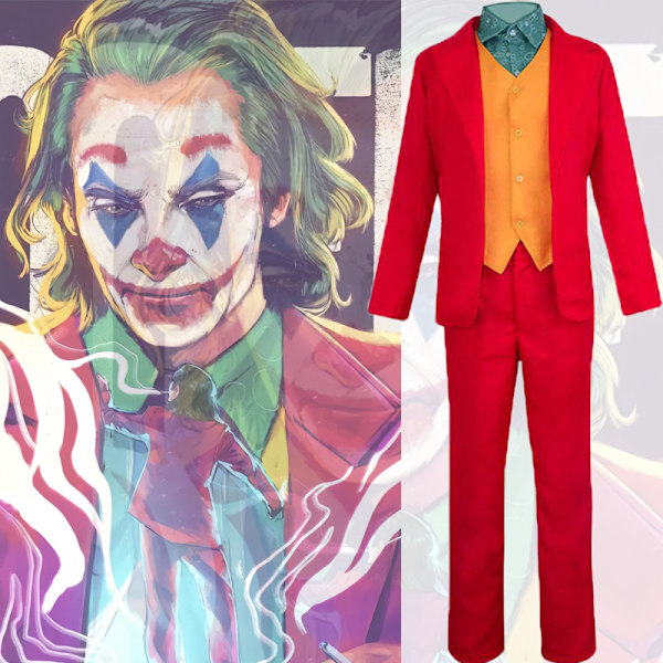 Jud- Joker cosplay Halloween-asu klovinaamiainen kostyymi vaatteet XXXL kläder