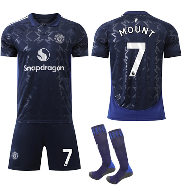 Manchester United 2024-2025 udebanetrøje til børn No.7 MOUNT-FA1- No.7 MOUNT 18