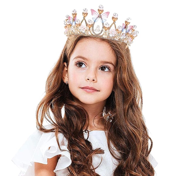 Retro Girl Crown Butterfly Accessories Barnas Ppearl