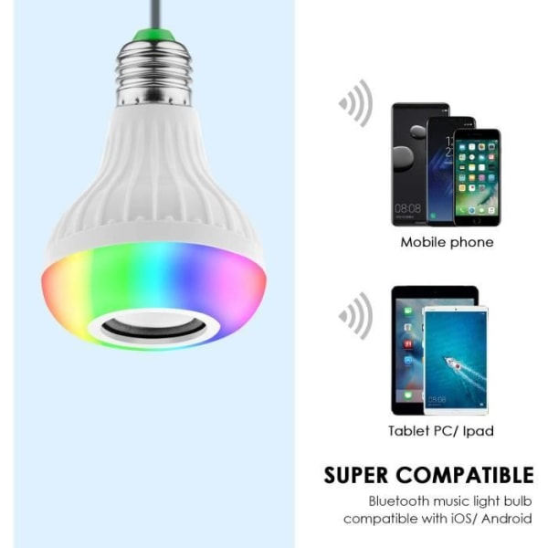 2 i 1 Ljuslampa Lampa Bluetooth LED Färger E27 Musikhögtalare RG