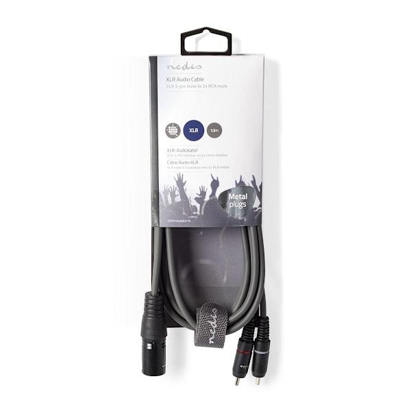 Balansert lydkabel | XLR 3-pinners hann | 2x RCA hann | Nikkel 136