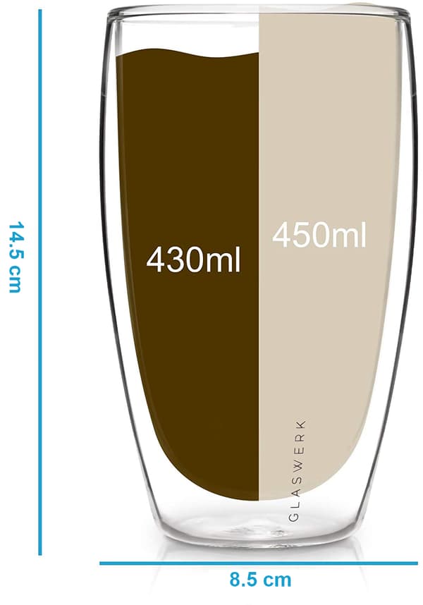 GLASWERK design latte macchiato glas (4 x 330 ml) - dubbelväggig-FA6-