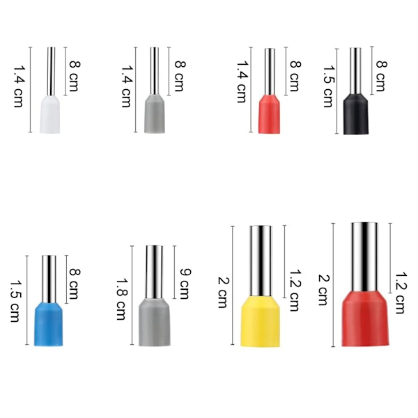 1200-delad isolerad hylsor sortiment kabelskor set