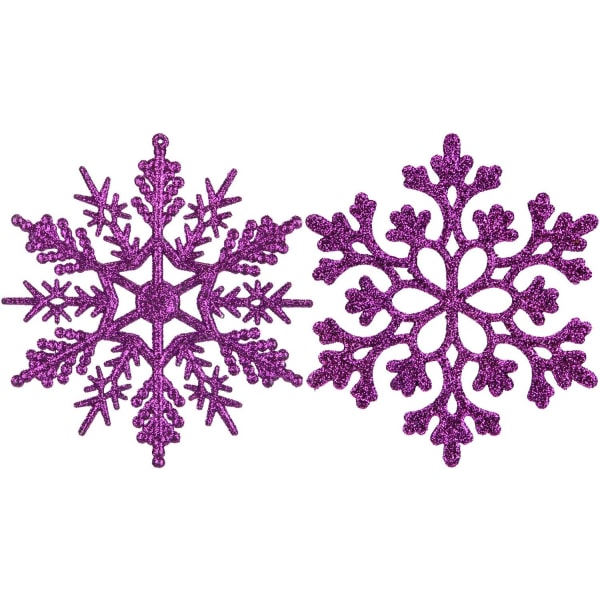 Plast Jul Glitter Snowflake Ornament Julgran