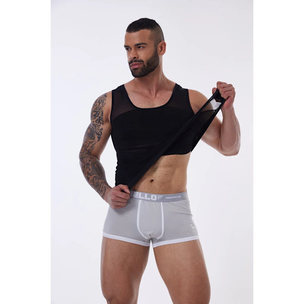 Kompressionsskjorte til mænd slankende undertrøje kropsformer tanktop Gynomastica ærmeløs shapewear vest mesh korset Black-FA3- Black M