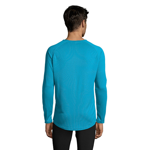 SOLS Herre Sporty Langærmet Funktionstrøje S Aqua Aqua Aqua S