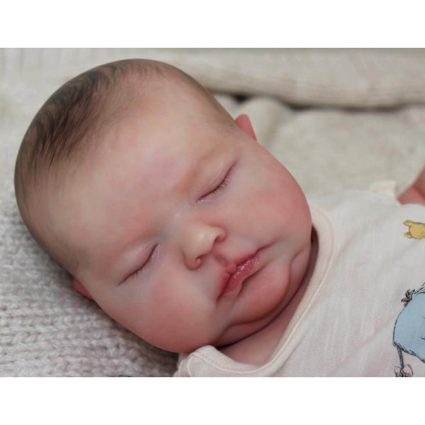 20\" Nyfödd Babydocka Reborn Detaljerad Färg Baby Miljövänlig med Tyg Sovande för