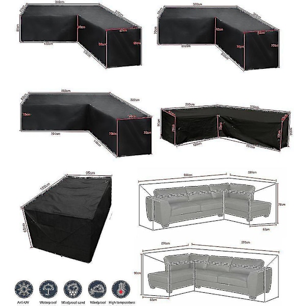 Vattentätt set med överdrag i hög kvalitet 260*192*82cm