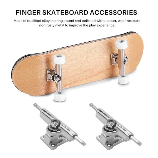 10 stk 29mm Fingerboard Trucks Finger Skateboard Deck med Muttere med Skiftenøkkel for Finger Skateboards[GL] Silver