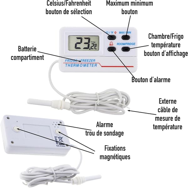 Digital kyl- eller frystermometer - Max min funktion-FA7-