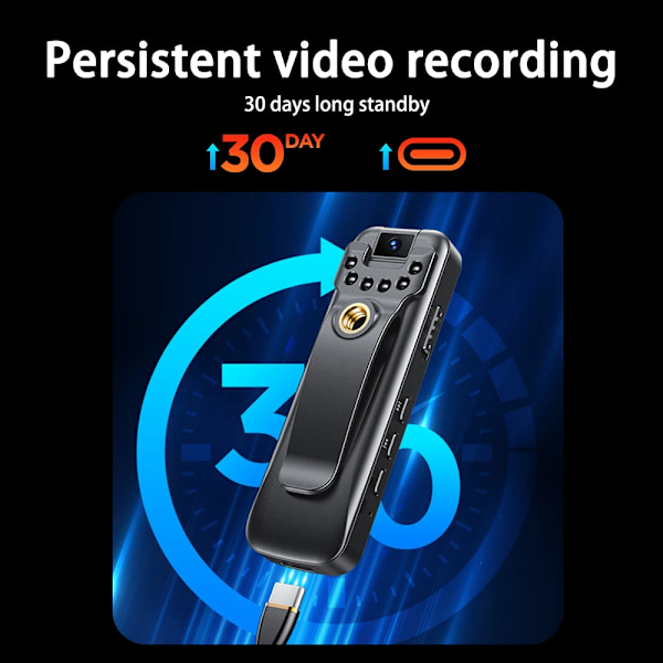 Full HD 1080P Sport DV Natt Vision 500mAh Rörelsedetektering Kroppskamera LCD-skärm Mini videokamera