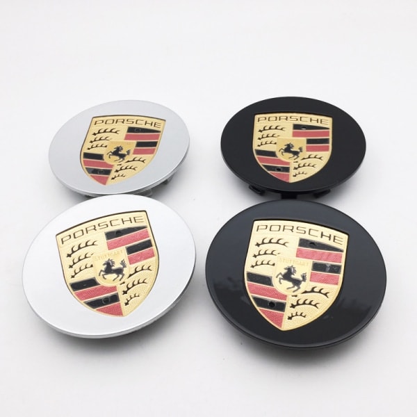Sæt med 4 centerlåse 75 mm Porsche Sort One size