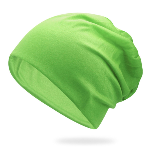 Kvinde Mænd Smart Hue Tynd Hip-hop Blød Stræk Slouchy Skull Cap Ny fluorescence green
