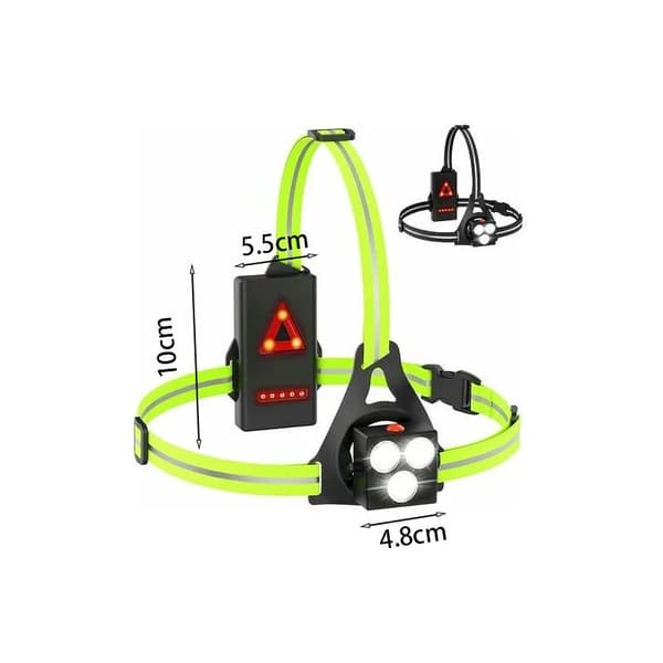 USB Rechargeable LED Running Light Chest Lamp 500 Lumen 120° Adjustable with Reflective Strips for Jogging Walking 3 Lights-FA-