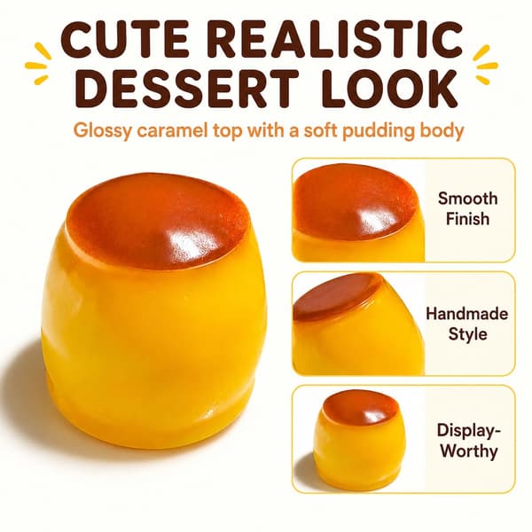 Crispy Butter Squishy Stick Asmr Slow Rising Pearl Filled Squeezable Desk Decor Gifts for Adults (Pudding)-FA- Pudding