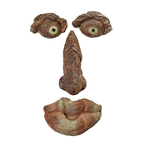 Gammel Mandens Visdomsfulde Træ Ansigt Statuette Klemmer Kigger Skulpturer de