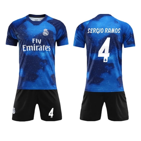 Real Madrid fotbollströja Rainbow Jersey Star Edition Sergio Ramos nr 4 fotbollströja kit för barn vuxna zV S(165-170CM) S(165-170CM)