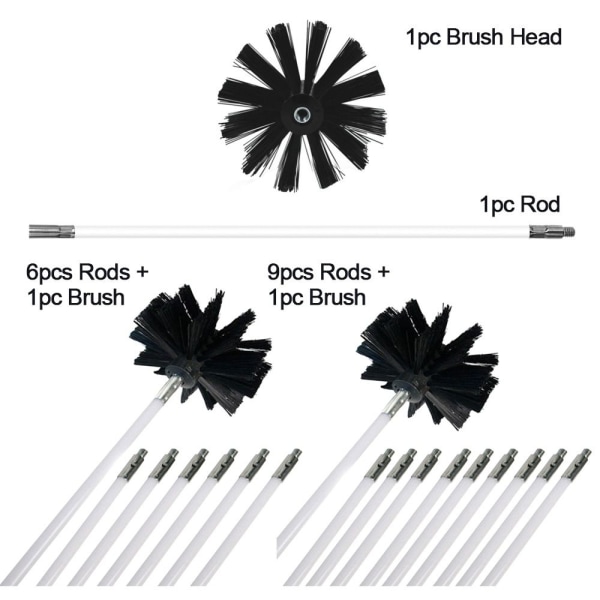 Savupiipun puhdistusharja Lisävaruste Savupiipun puhdistaja 6XRODS JA 1XBRUSH 6xRods and 1xBrush