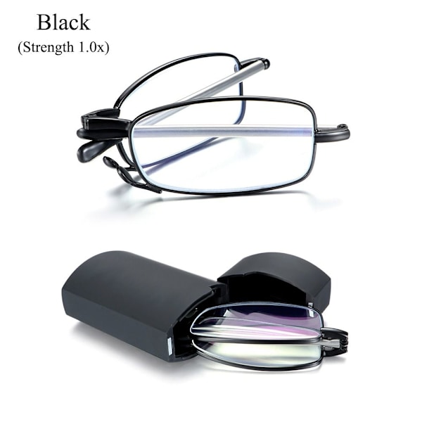 Vikbare lesebriller Presbyopia Briller SVART STYRKE Black Black Strength 1.0x-Strength 1.0x Black