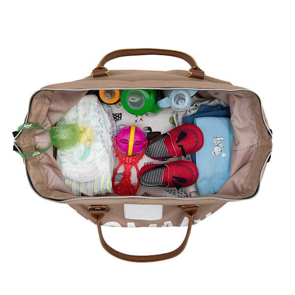 Mammaveske Skøtteveske Multifunktionel Rejsetaske med Stor Kapacitet Beige With urine pad Beige