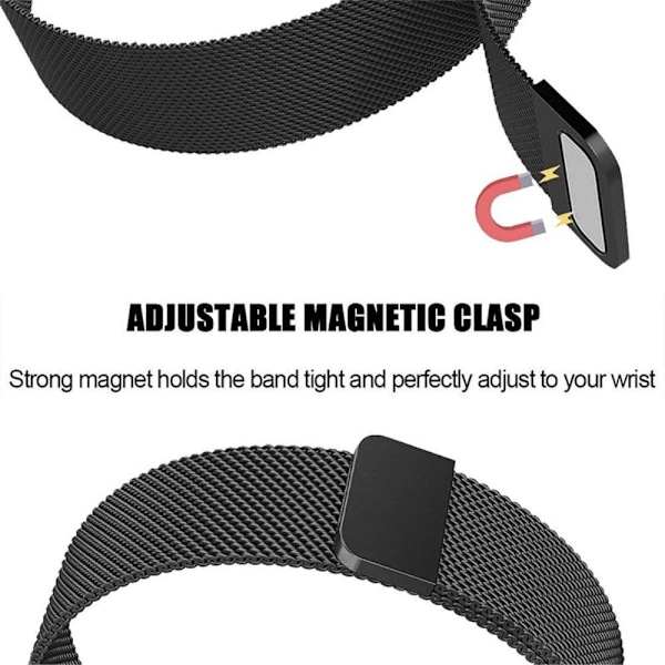 Garmin Vivomove Style milanesisk urrem i rustfrit stål - Sort black Metall