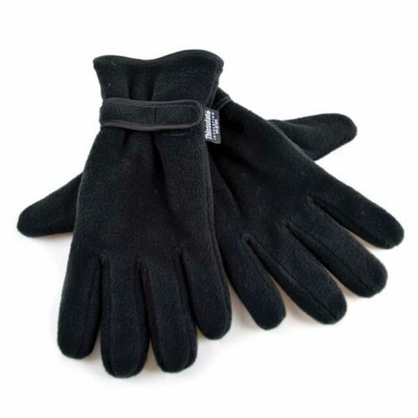 FLOSO Herre Thinsulate Termiske Fleecehansker med Handflategrep (3M Svart M/L Black