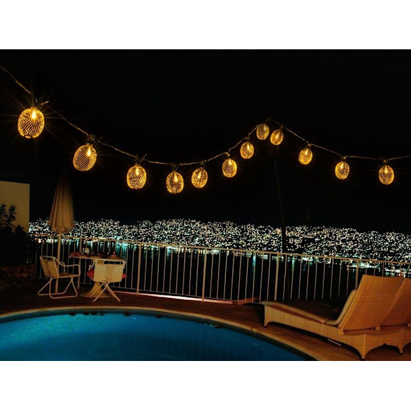 15ft 20 LED Ananas Ljusslinga, Fe Ljusslinga Batteri