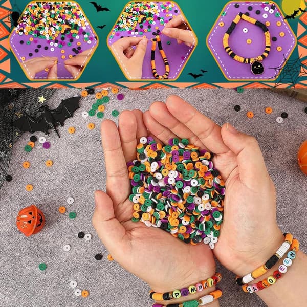 2086 stk. Halloween Charm Armbåndsfremstillingssæt med græskar- og spøgelsesperler-FA-