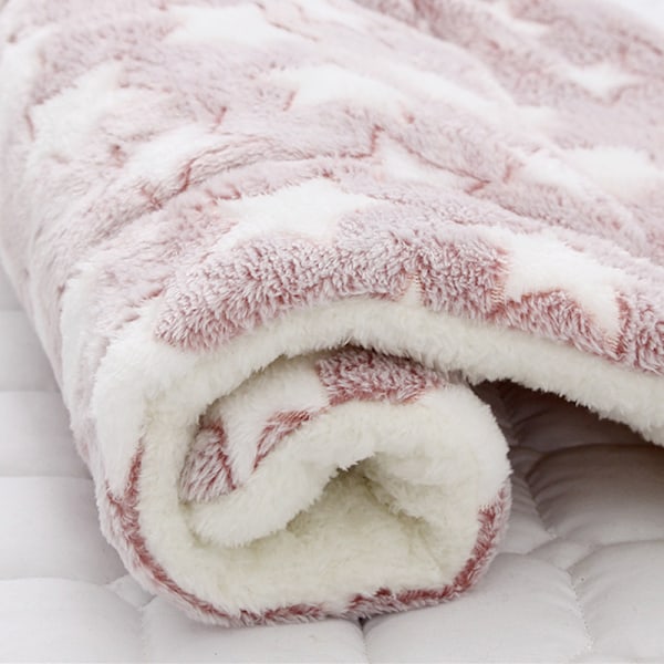 Husdyrteppe Vinter Fleece Katt Hund Valp Seng Madrass Sovende Hvit White 69*52cm