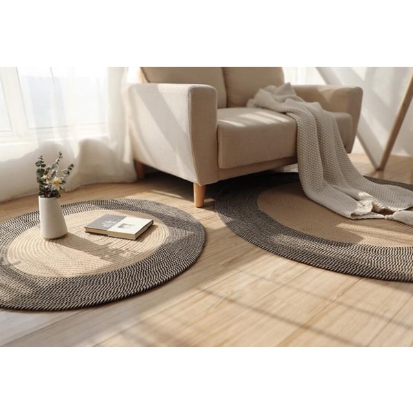 Jute matta rund, naturfiber av jute 100cm