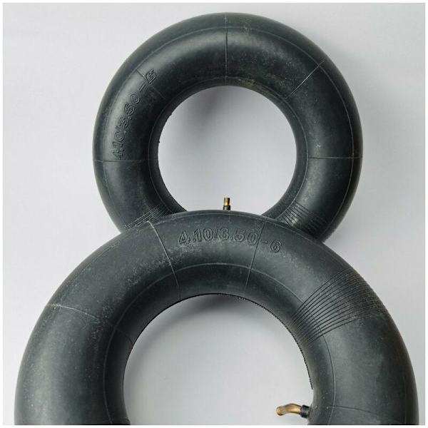 2-pack innerslangar 410/350-6 Micro Tiller 4.10/3.50-6 Böjd Pneumatisk Trädgårdsmaskiner för Kärror, Transportkärror, Trädgårdskärror, Gräsklippare