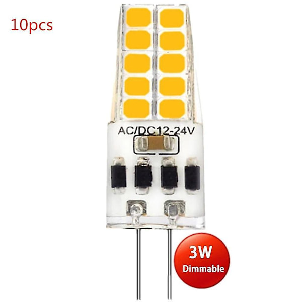 10 stk Dimbar G4 LED-lampe Ac/dc12-24v 10led 20led Energisparande