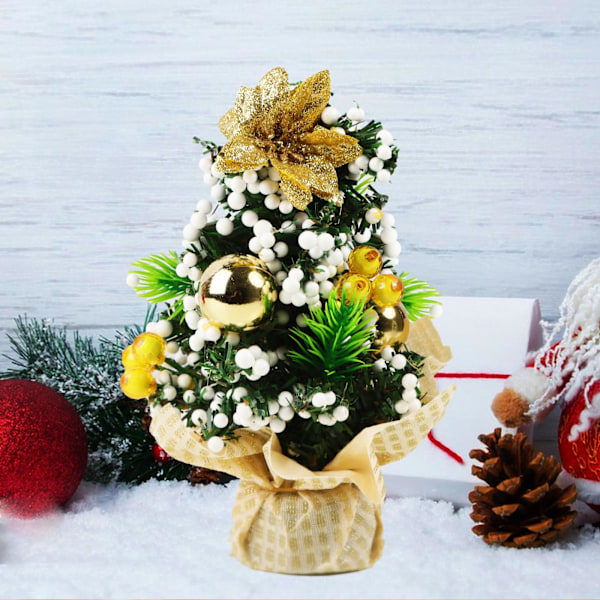 Paket med 3 små mini-julgranar, konstgjorda julgranar för bordsdekorationer