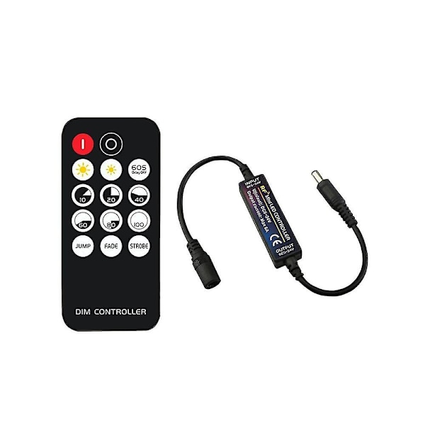 RF Fjärrkontroll LED Dimmer DC5V-24V Ljusstyrka Justering 14-tangent Dimbar Anslutningsbrytare För
