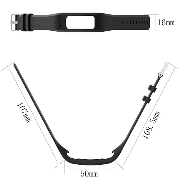 Garmin Vivofit 2 urrem silikone 316L rustfrit stål størrelse L - Sort black Mjukplast