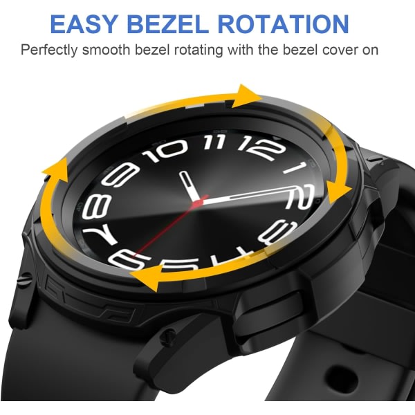 3 i 1 rammebeskytter for Samsung Galaxy Watch 6 Classic 47 mm