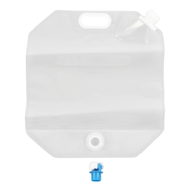 15L sammenleggbar vanntankbeholder Matkvalitet PVC Bærbar bærehåndtak Camping Vannpose for campingkjøring Hvit