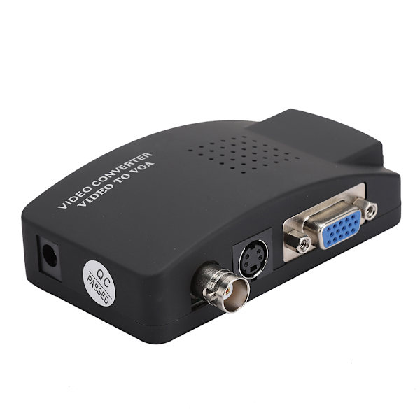 BNC S-video till VGA HD-omvandlaradapter för PC-skärm Storbritannien EU-kontakt