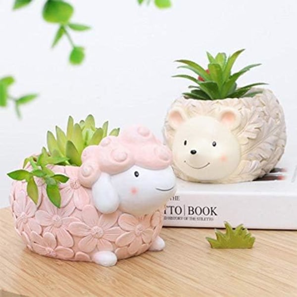 Animal Sukkulent Pot Mini Resin Dyr Plantepot Sød Tegneserie