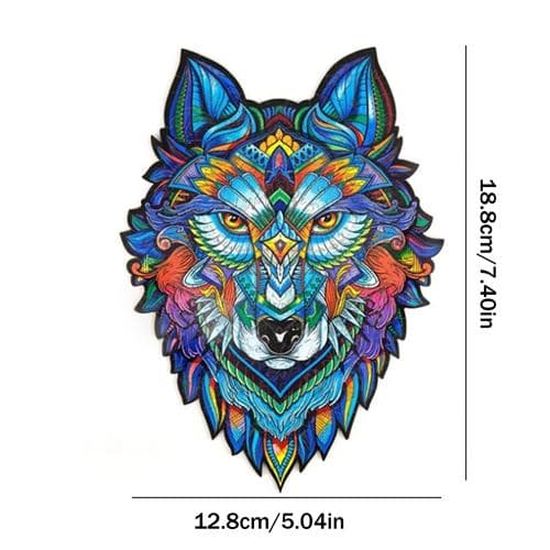 Puslespill, tre, ulveform, 5 mm tykt, 122 brikker - Multi-FA-
