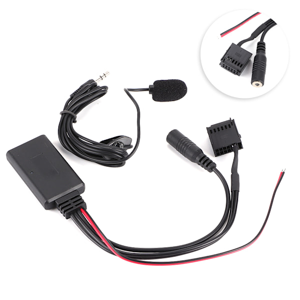 Bluetooth AUX-IN-kaapeliadapter mikrofonilla Handsfree-puheluille, sopii Ford Focus 6000CD:lle