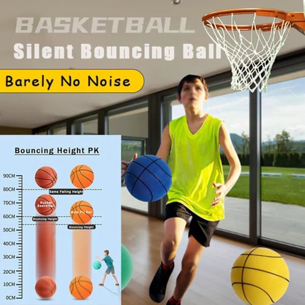 Handleshh Tyst Basketboll - Premiummaterial, tyst och mjuk skumboll, tränings- och spelhjälp Blå Blue 18cm