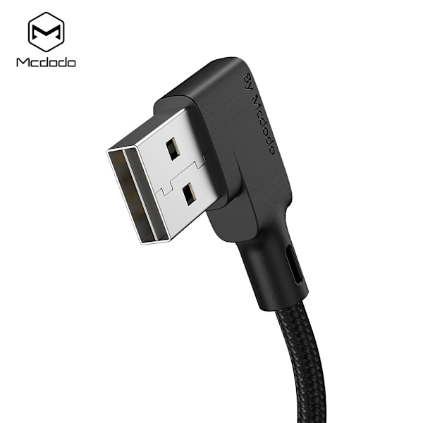 McDodo CA-7310 USB-C-kabel med LED, QC 4.0, 1.8m, svart